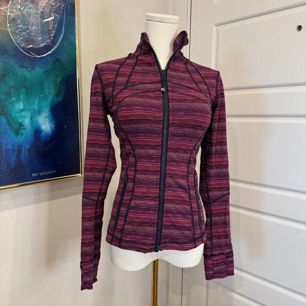 Lululemon Define Jacket Size 4 Berry Plum Space Dye Full Zip Activewear
